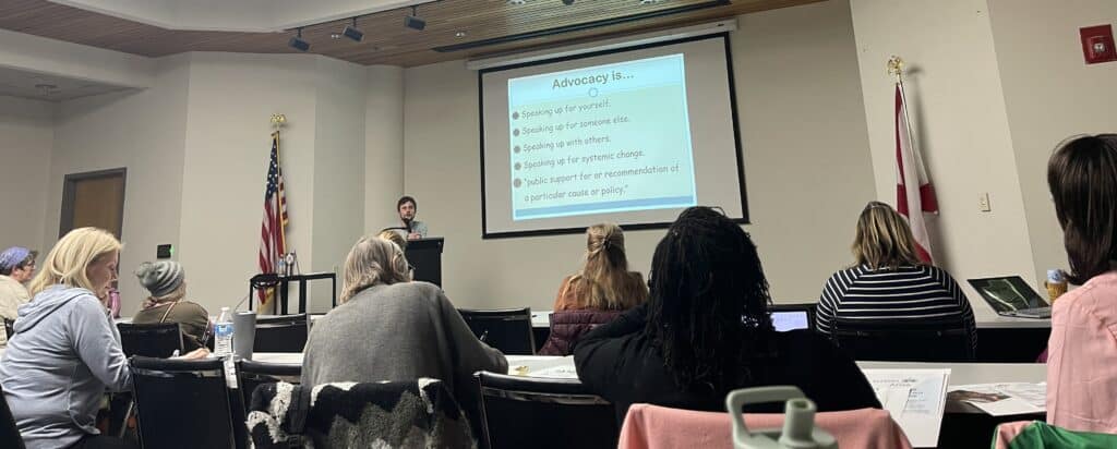 A speaker at Alabama Arise Advocacy Training