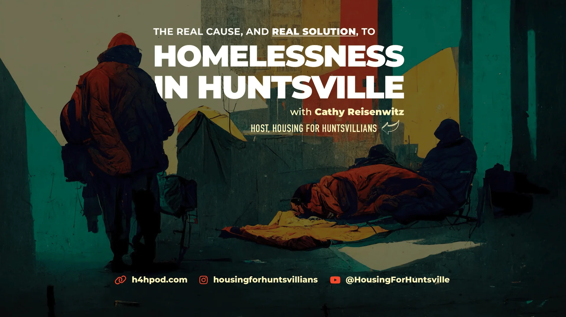 The title card for the Homelessness in Huntsville presentation